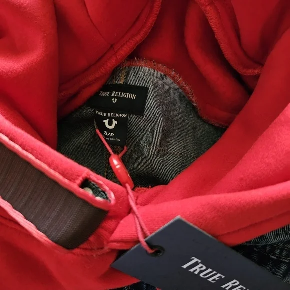 True Religion - NWT Vintage Denim Dress with Red Hoodie - Picture 9 of 15